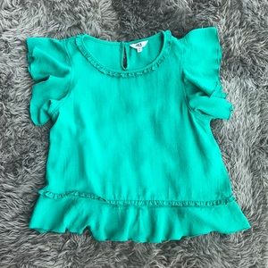 Teal ruffle top ✨